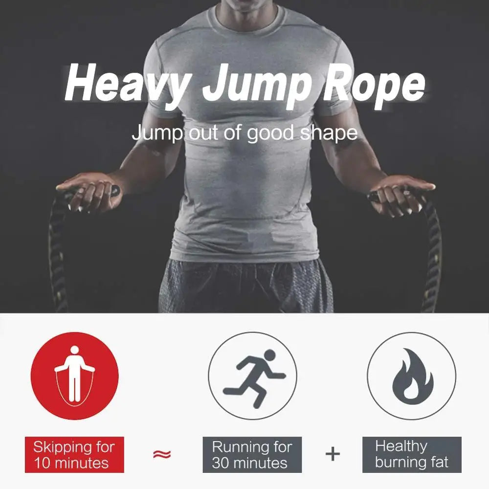 Fitness Heavy Jump Rope Crossfit Weighted Battle Skipping Rope Power Training Improve Strength Muscle Fitness Home Gym Equipment