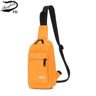 Fengdong sports chest bag for women small shoulder bag casual cross body bag woman mini outdoor sports backpack mobile phone bag